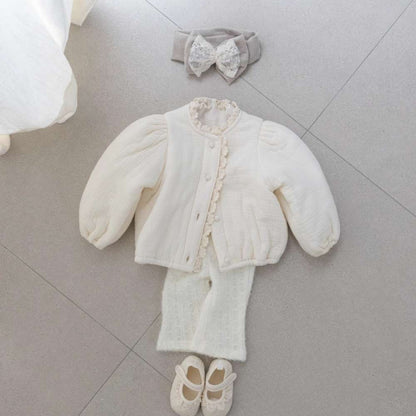 ショートコート・ジャケット・ジャンパー 長袖ブルゾン | メロウフリル | パフ袖中綿アウター | フェミニン【mh0011477】