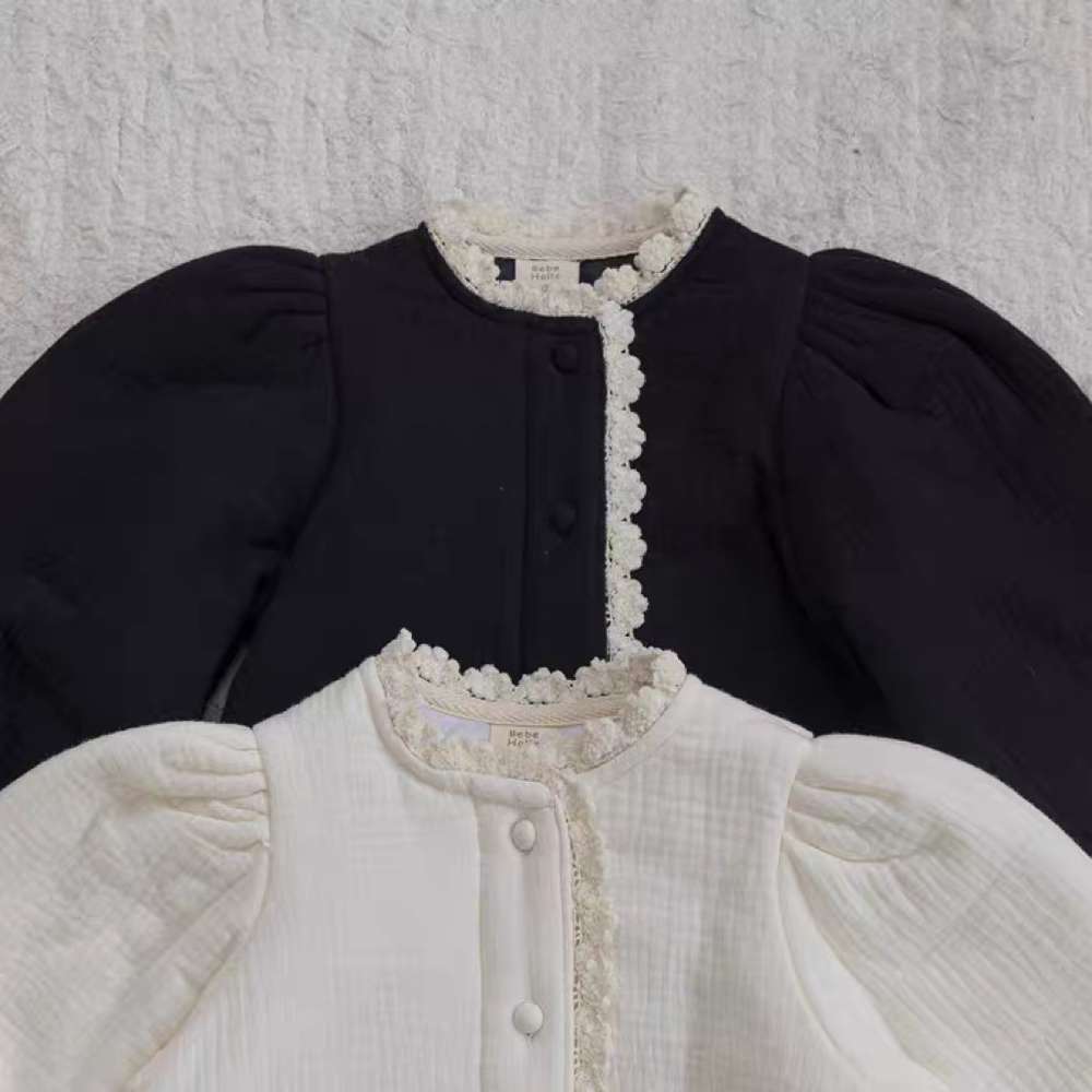 ショートコート・ジャケット・ジャンパー 長袖ブルゾン | メロウフリル | パフ袖中綿アウター | フェミニン【mh0011477】