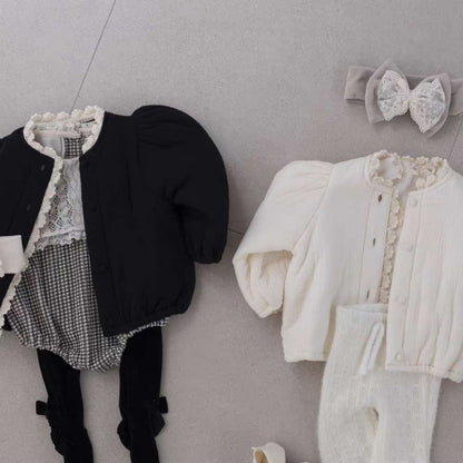 ショートコート・ジャケット・ジャンパー 長袖ブルゾン | メロウフリル | パフ袖中綿アウター | フェミニン【mh0011477】