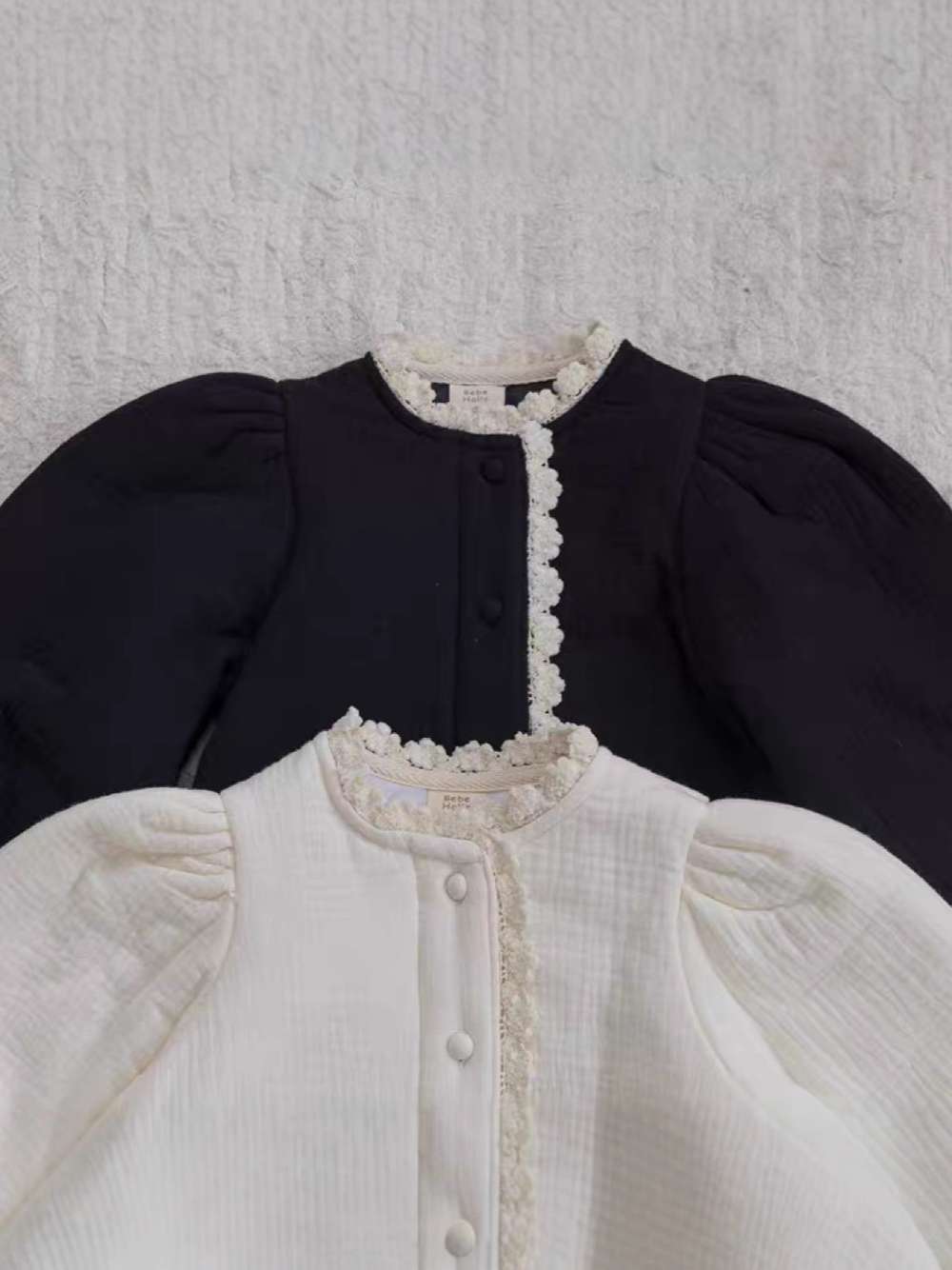 ショートコート・ジャケット・ジャンパー 長袖ブルゾン | メロウフリル | パフ袖中綿アウター | フェミニン【mh0011477】