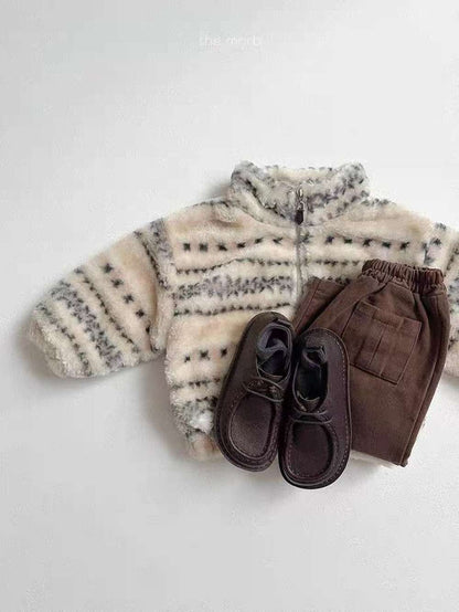 トレーナー・フーディ ボアブルゾン | ノルディック柄ジップアップ | 裏地付きスタンドカラー【mh0011481】