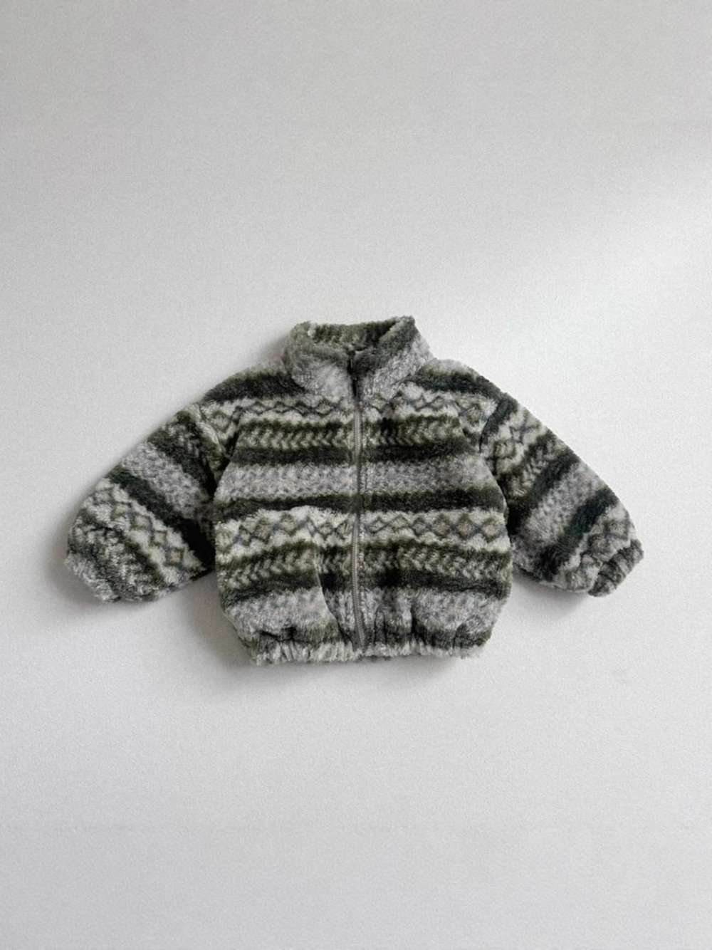 トレーナー・フーディ ボアブルゾン | ノルディック柄ジップアップ | 裏地付きスタンドカラー【mh0011481】