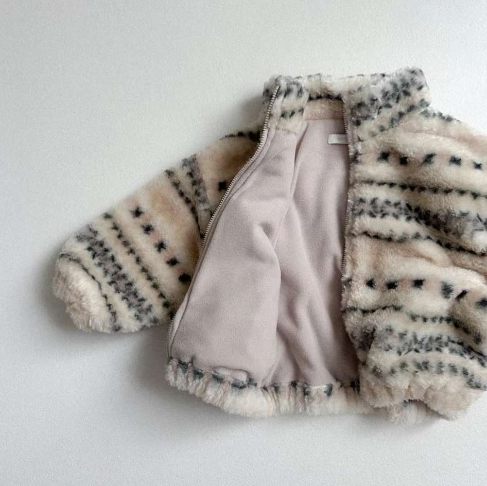 トレーナー・フーディ ボアブルゾン | ノルディック柄ジップアップ | 裏地付きスタンドカラー【mh0011481】