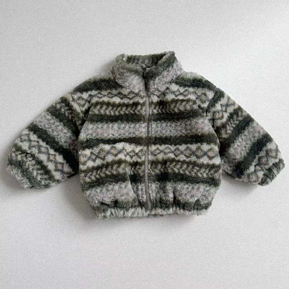 トレーナー・フーディ ボアブルゾン | ノルディック柄ジップアップ | 裏地付きスタンドカラー【mh0011481】