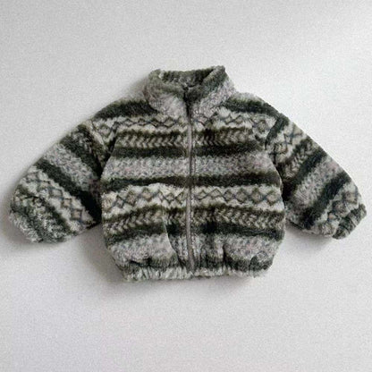 トレーナー・フーディ ボアブルゾン | ノルディック柄ジップアップ | 裏地付きスタンドカラー【mh0011481】