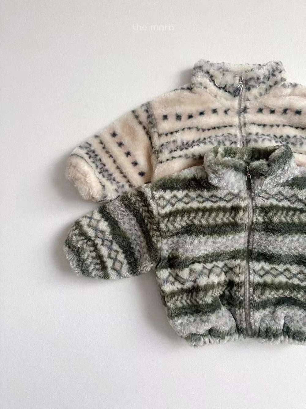 トレーナー・フーディ ボアブルゾン | ノルディック柄ジップアップ | 裏地付きスタンドカラー【mh0011481】