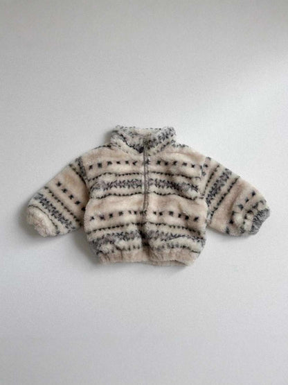 トレーナー・フーディ ボアブルゾン | ノルディック柄ジップアップ | 裏地付きスタンドカラー【mh0011481】