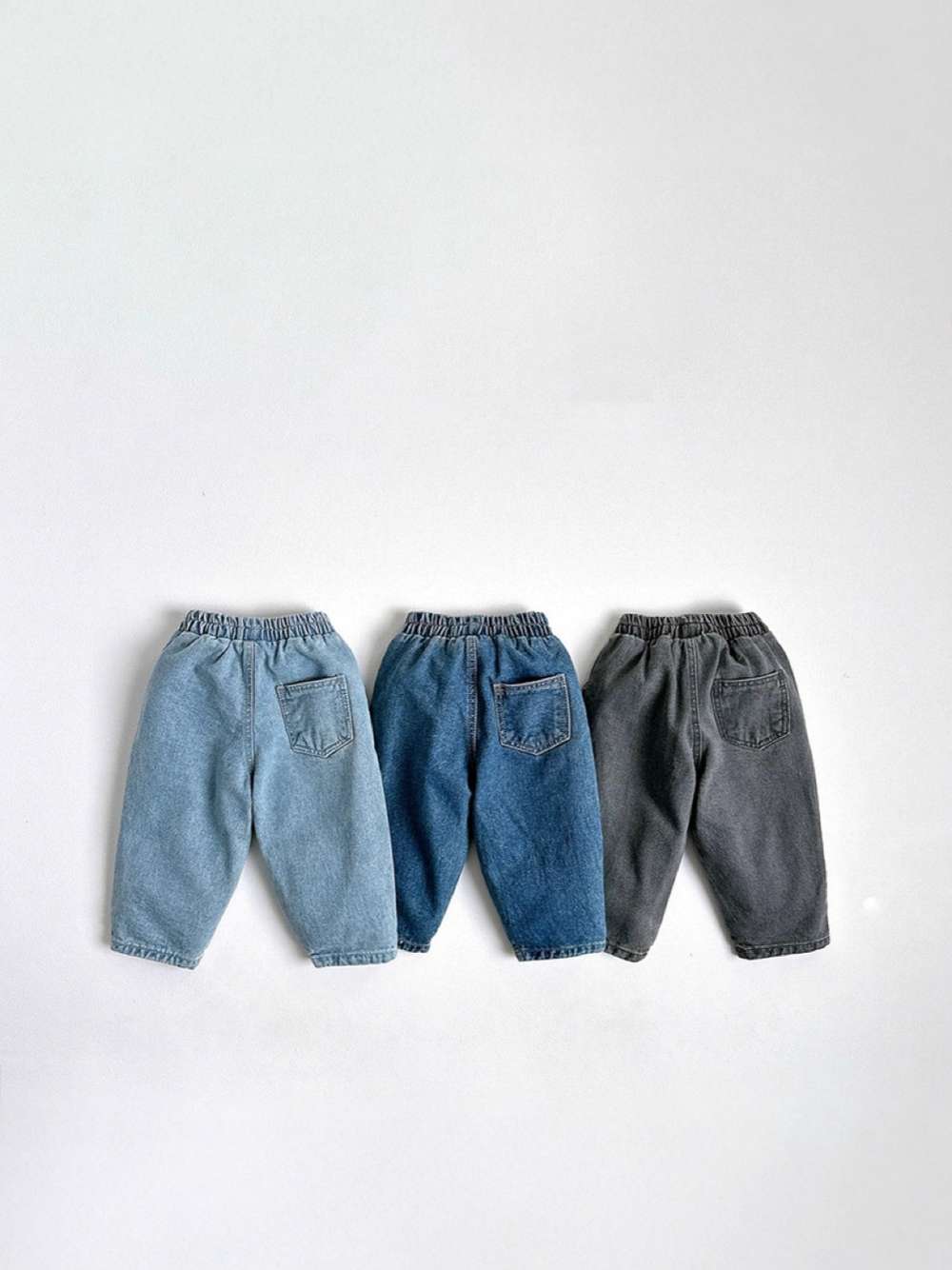 デニムパンツ ワイドデニムパンツ | 膝パッチポケット | イージーウエストロングパンツ【mh0011483】