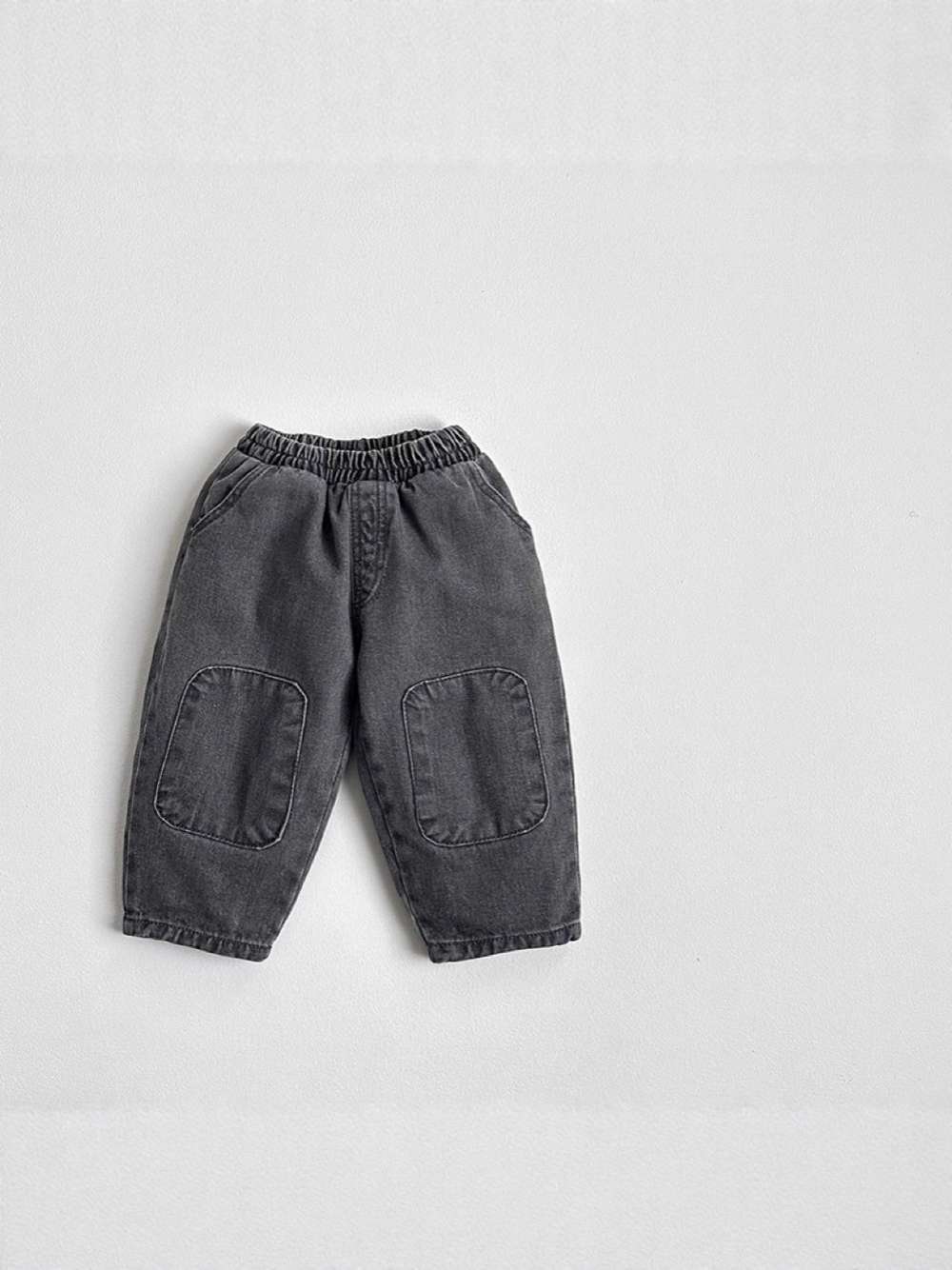 デニムパンツ ワイドデニムパンツ | 膝パッチポケット | イージーウエストロングパンツ【mh0011483】