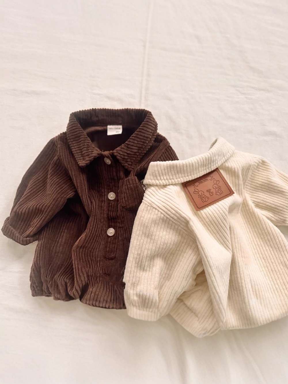 長袖ロンパース 長袖シャツロンパース | コーデュロイ襟付きカバーオール | 秋冬ボディスーツ【mh0011484】