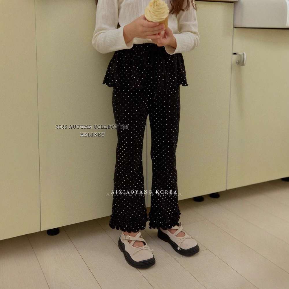 レギンスパンツ 水玉パンツ | ラッフルフレア | レイヤード風ドッキングレギンス【mh0011485】