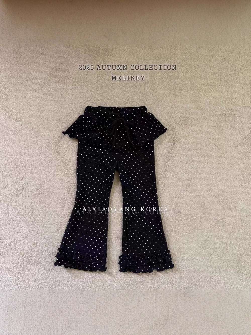 レギンスパンツ 水玉パンツ | ラッフルフレア | レイヤード風ドッキングレギンス【mh0011485】