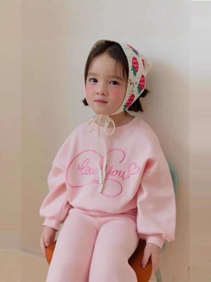 長袖セットアップ ロゴ刺繍スウェット + フレアパンツ | 裏毛セットアップ【mh0011490】