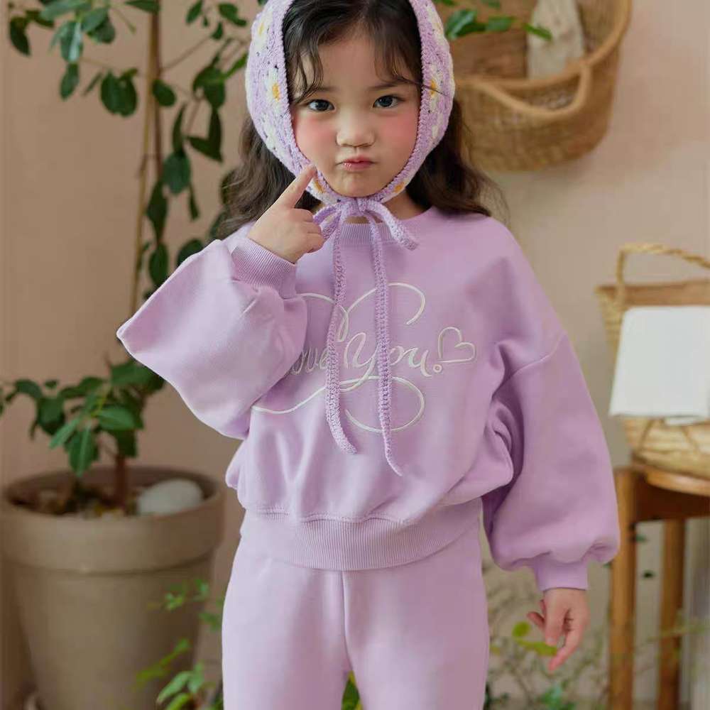 長袖セットアップ ロゴ刺繍スウェット + フレアパンツ | 裏毛セットアップ【mh0011490】