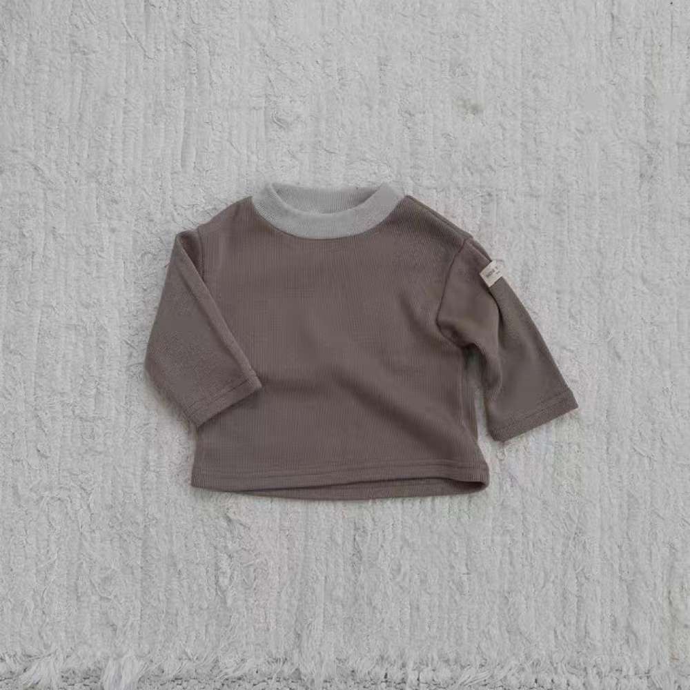 長袖Tシャツ Brown / 73cm 長袖Tシャツ | 無地シンプル | ドロップショルダートップス【mh0011479】