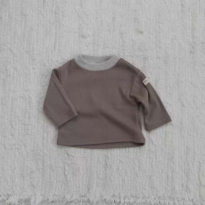 長袖Tシャツ Brown / 73cm 長袖Tシャツ | 無地シンプル | ドロップショルダートップス【mh0011479】