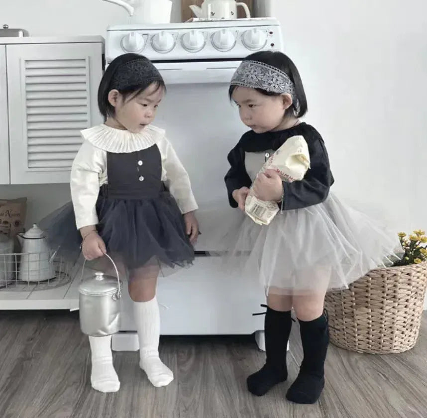 長袖Tシャツ ベビートップス フリルサークル襟長袖Tシャツ 3カラー【mh0007095】