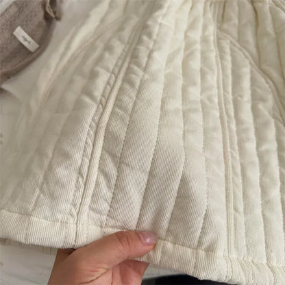 スカート キッズスカート キルティングシンプル防寒ロングスカート