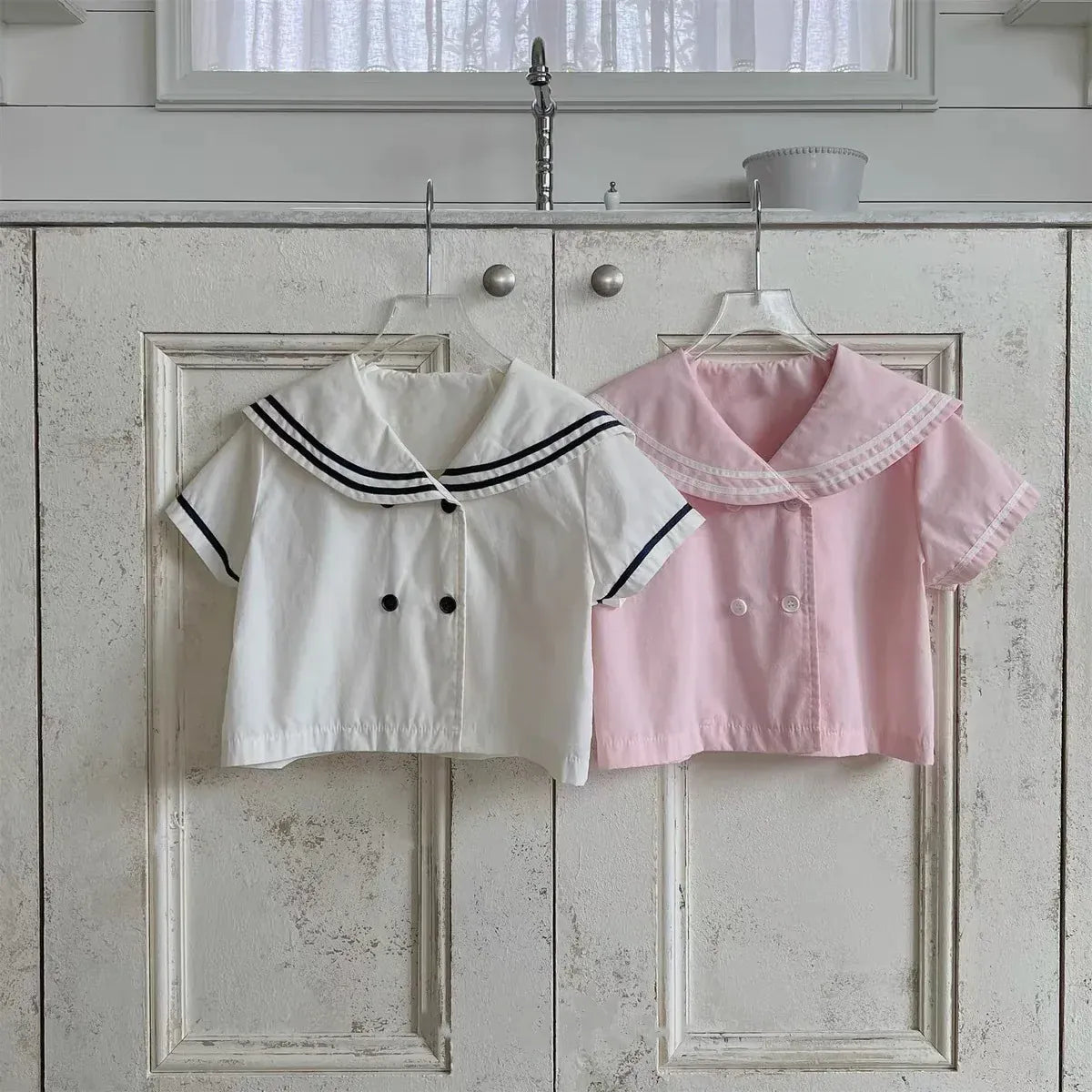 半袖シャツ・ブラウス キッズトップス ネイビーカラー 半袖シャツ ブラウス マリンスタイル 2カラー【mh0005926】