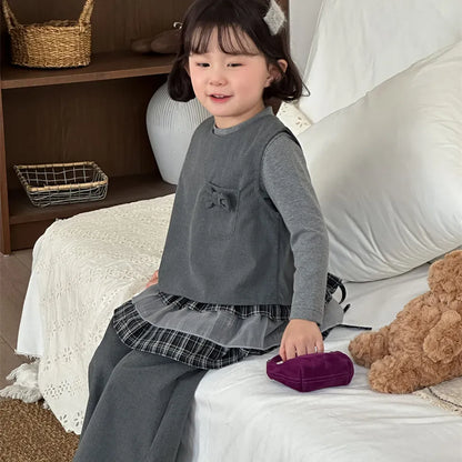 ノースリーブセットアップ リボンポケットベスト+ワイドパンツセットアップ 2点セット【mh0011269】