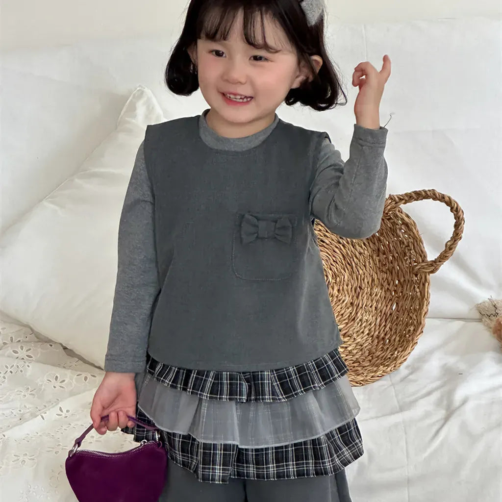 ノースリーブセットアップ リボンポケットベスト+ワイドパンツセットアップ 2点セット【mh0011269】