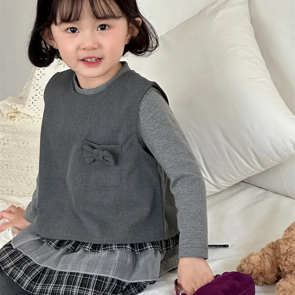 ノースリーブセットアップ リボンポケットベスト+ワイドパンツセットアップ 2点セット【mh0011269】