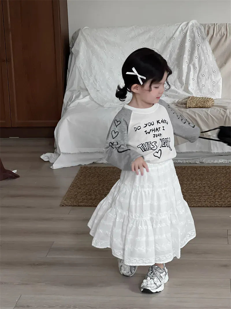 スカート キッズスカート フラワー刺繍ミモレ丈Aラインスカート【mh0008912】