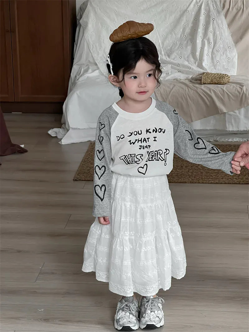 スカート キッズスカート フラワー刺繍ミモレ丈Aラインスカート【mh0008912】