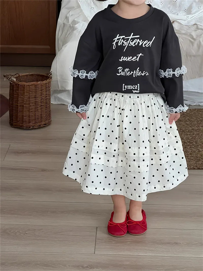 スカート キッズスカート 水玉ドットプリントAラインスカート【mh0008913】