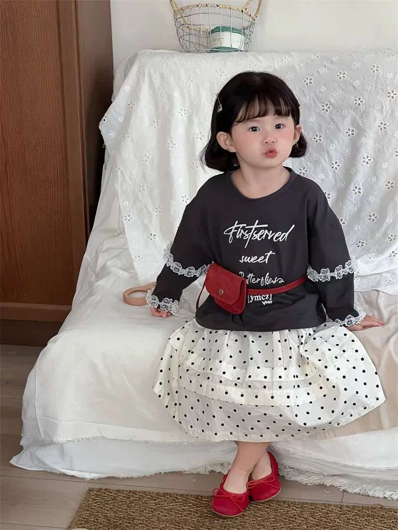 スカート キッズスカート 水玉ドットプリントAラインスカート【mh0008913】