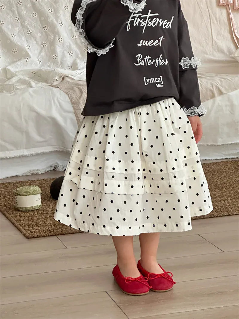 スカート キッズスカート 水玉ドットプリントAラインスカート【mh0008913】