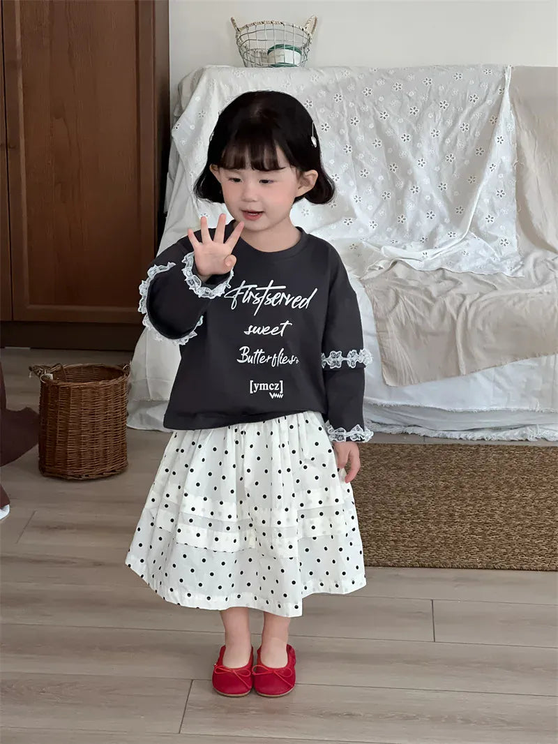 スカート キッズスカート 水玉ドットプリントAラインスカート【mh0008913】