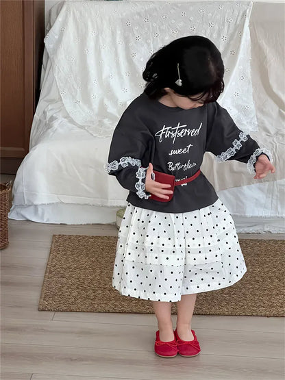 スカート キッズスカート 水玉ドットプリントAラインスカート【mh0008913】