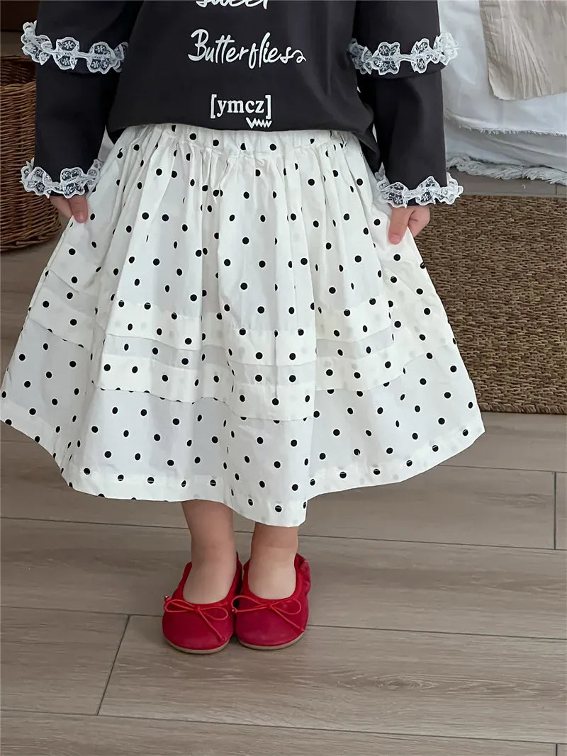スカート キッズスカート 水玉ドットプリントAラインスカート【mh0008913】