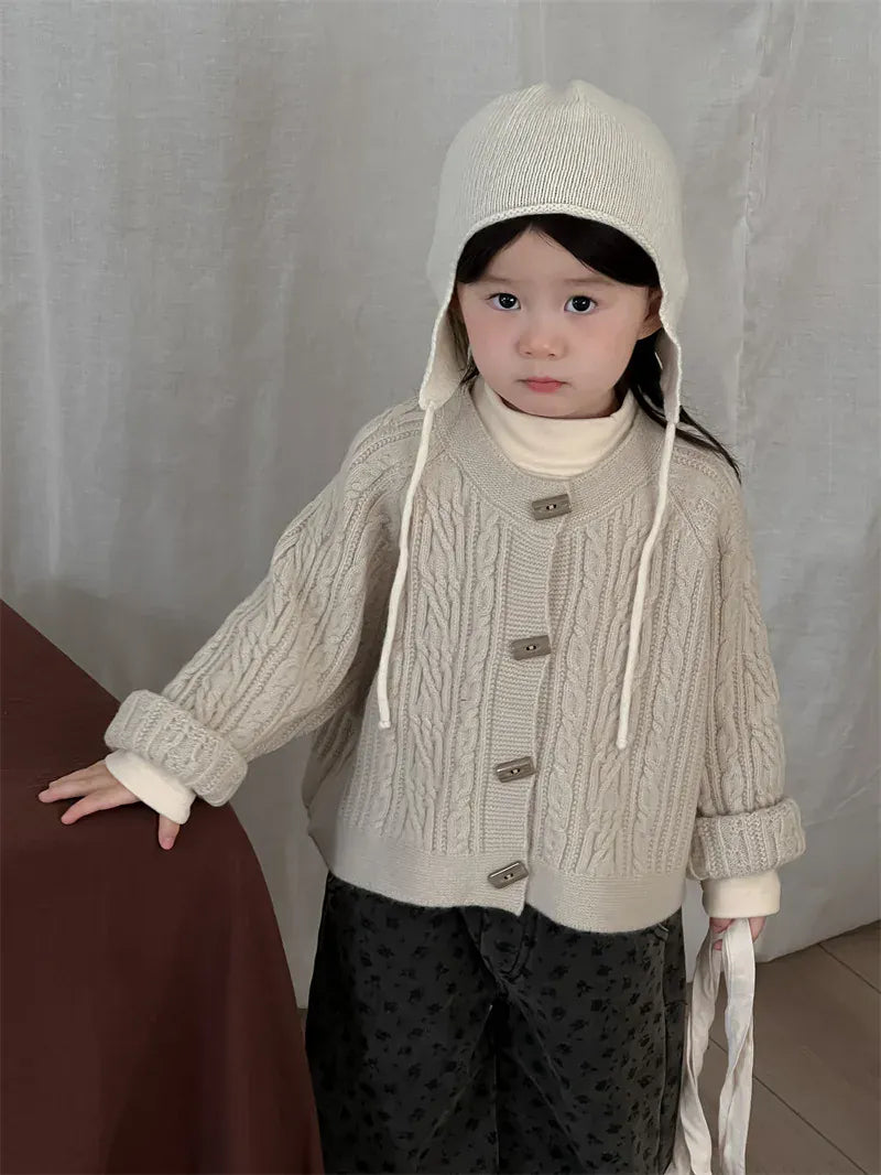 カーディガン・パーカー Apricot / 18M (80) キッズカーディガン トグルボタン長袖ニットカーディガンジャケット【mh0007917】