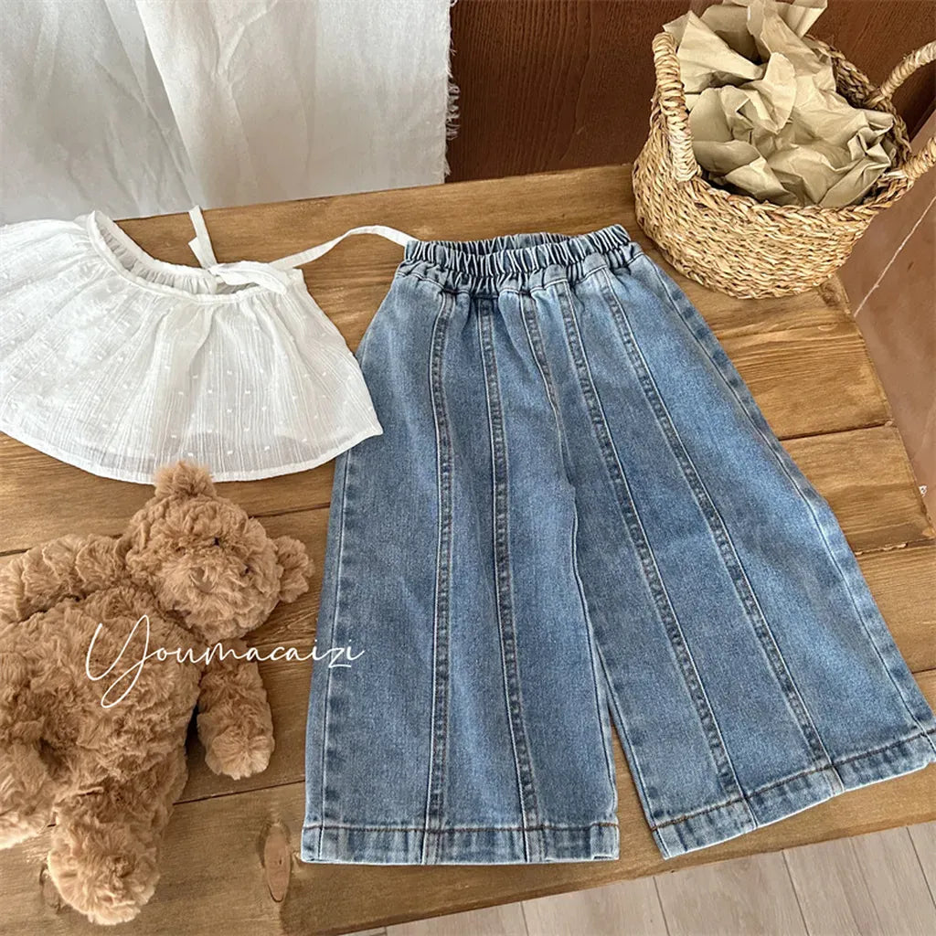 デニムパンツ Blue / 80cm センターラインデニムワイドパンツ【mh0011263】