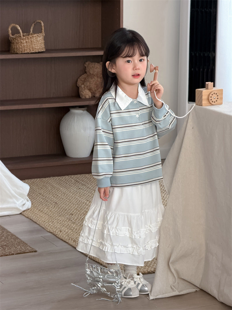 長袖シャツ・ブラウス Contrast Pattern Polo Shirt ポロシャツ トップス【mh0012190】