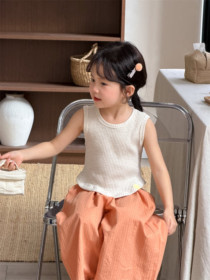 タンクトップ・キャミソール・ノースリーブトップス Curved Patch Sleeveless Top パッチワーク タンクトップ【mh0012202】