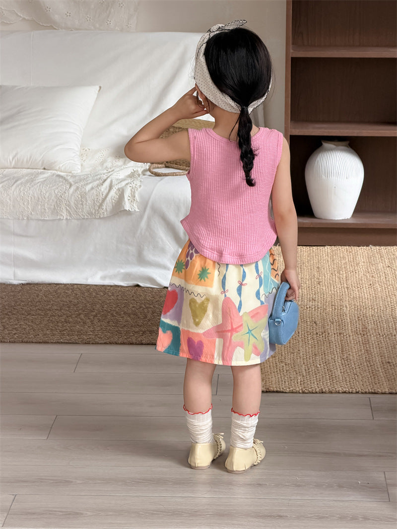 タンクトップ・キャミソール・ノースリーブトップス Curved Patch Sleeveless Top パッチワーク タンクトップ【mh0012202】