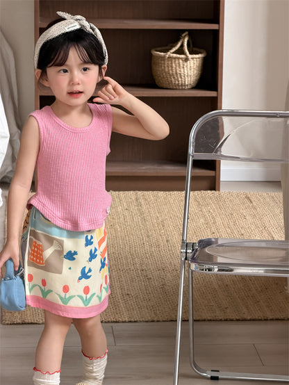 タンクトップ・キャミソール・ノースリーブトップス Curved Patch Sleeveless Top パッチワーク タンクトップ【mh0012202】