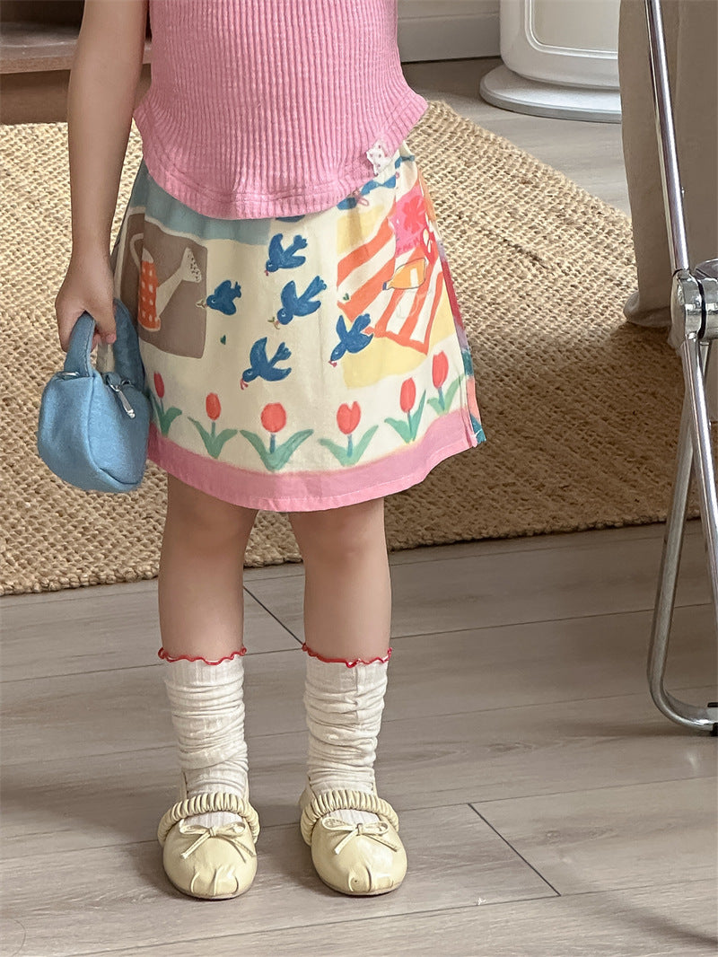 スカート Digital Printed Graffiti Skirt デジタルプリント スカート【mh0012203】