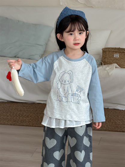 デニムパンツ Heart Print Straight Denim ハート柄 デニムパンツ【mh0012206】