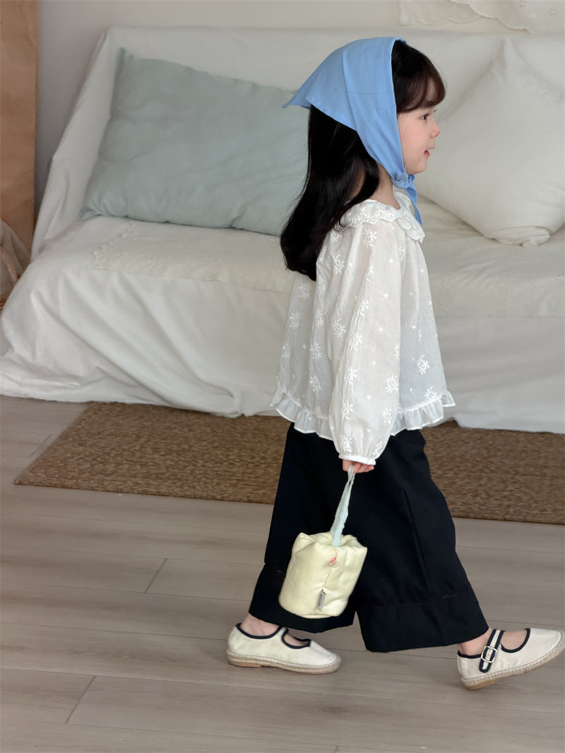 ロングパンツ・スウェットパンツ Lace Cotton Straight Leg Pants レース コットンパンツ【mh0012199】