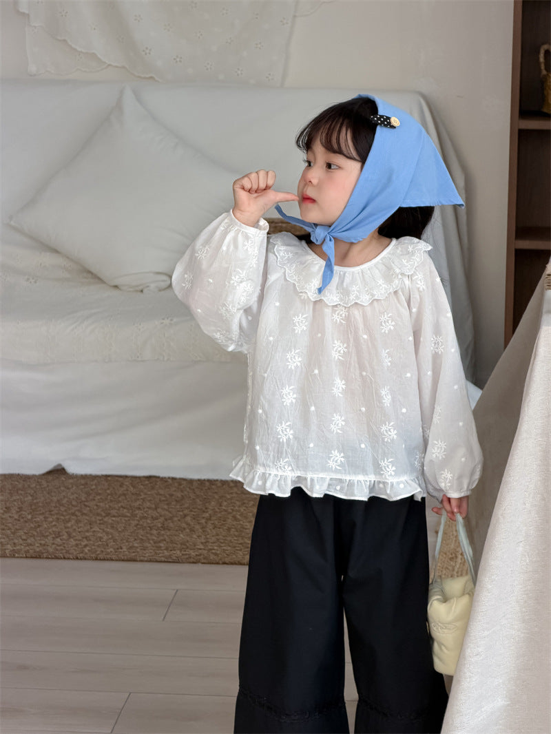 ロングパンツ・スウェットパンツ Lace Cotton Straight Leg Pants レース コットンパンツ【mh0012199】