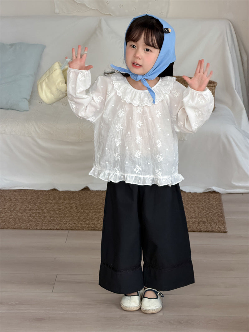 ロングパンツ・スウェットパンツ Lace Cotton Straight Leg Pants レース コットンパンツ【mh0012199】