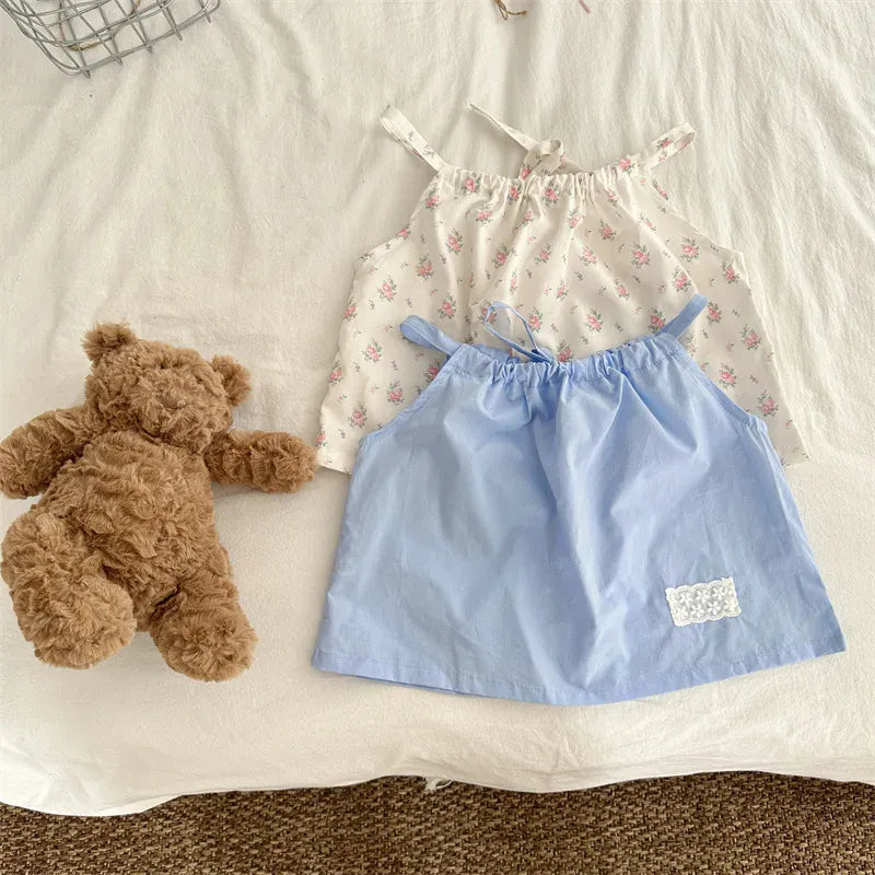 タンクトップ・キャミソール・ノースリーブトップス キッズトップス キャミソールブラウス フラワー花柄プリント/無地【mh0005308】