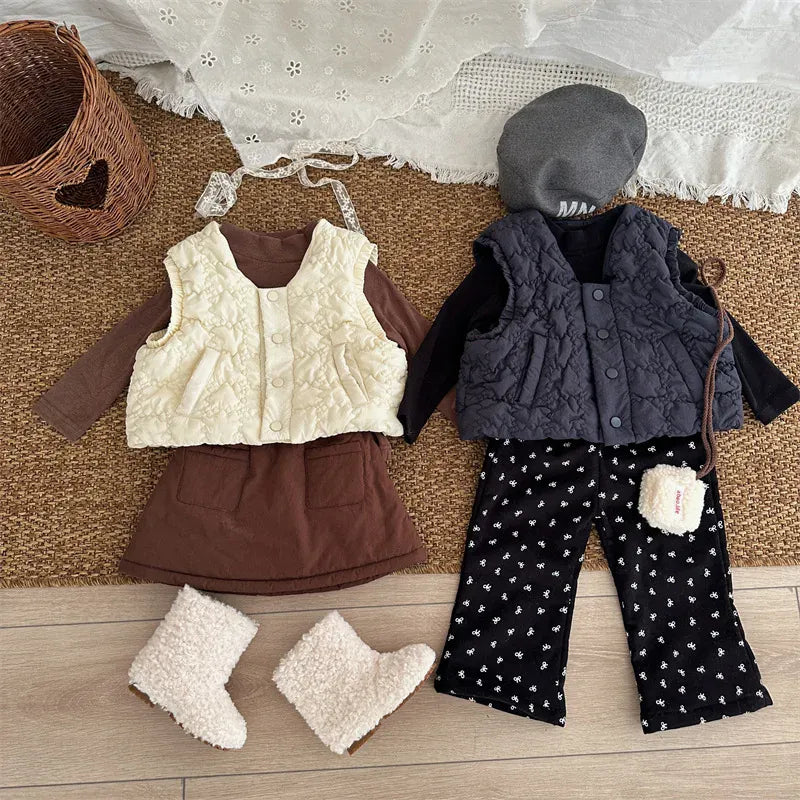 ベスト キッズベスト エンボスキルティングショートアウターベスト【mh0007914】