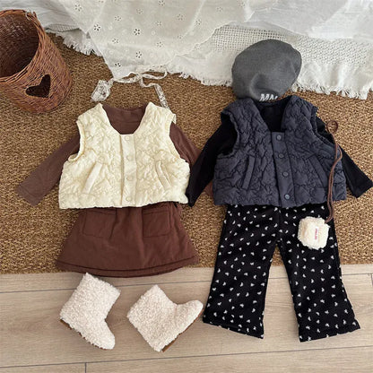 ベスト キッズベスト エンボスキルティングショートアウターベスト【mh0007914】