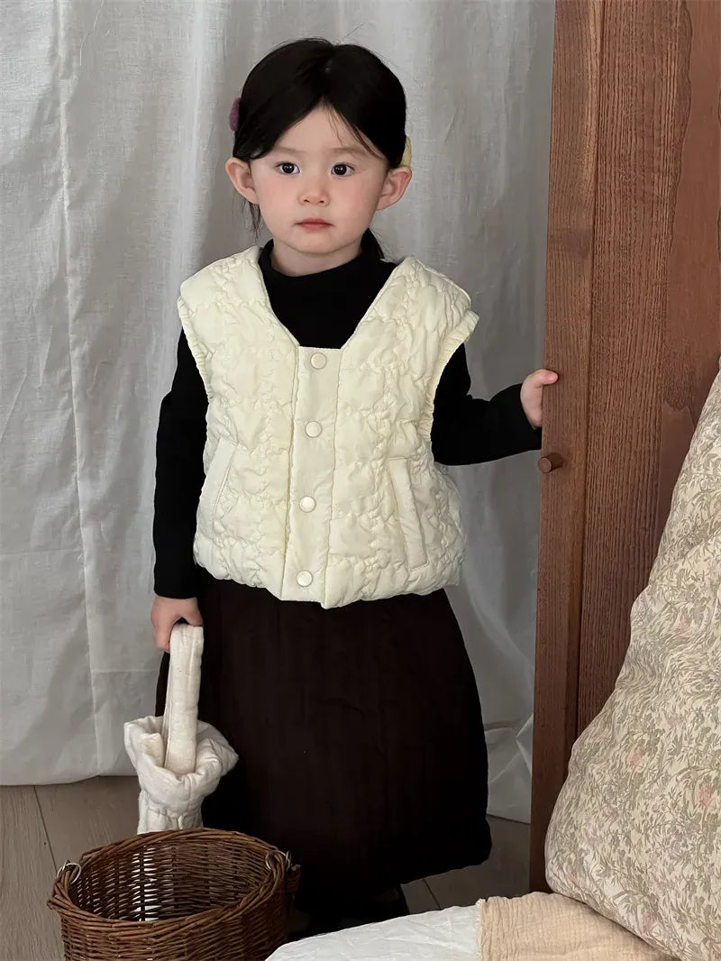 ベスト キッズベスト エンボスキルティングショートアウターベスト【mh0007914】