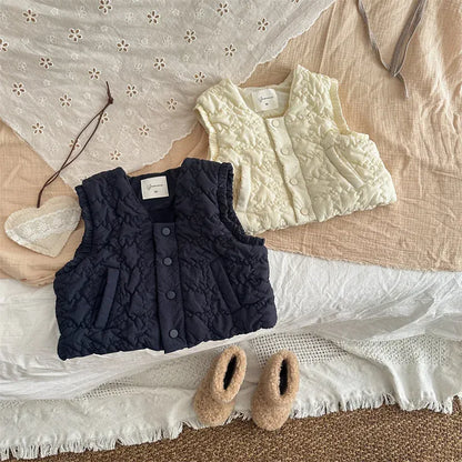 ベスト キッズベスト エンボスキルティングショートアウターベスト【mh0007914】